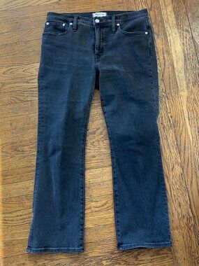 Madewell Kick Out Crop Jeans in Washed out Black